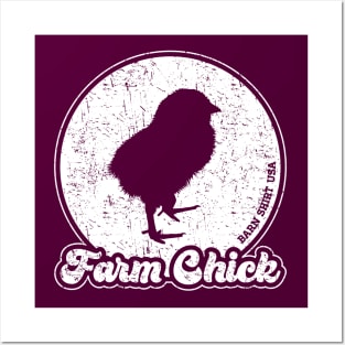 Farm Chick - Retro White Posters and Art